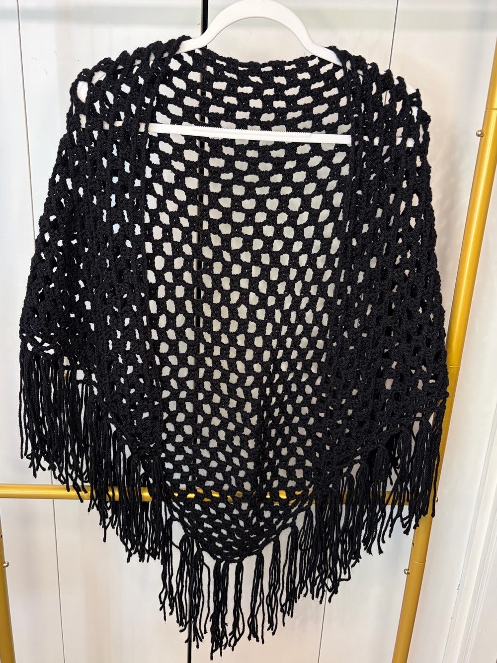 Handmade Crochet Fringe Poncho